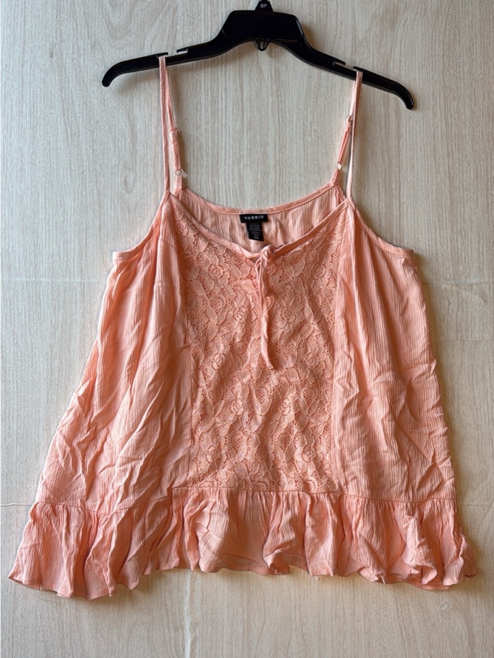torrid Peach Lace-Trim Ruffle Cami